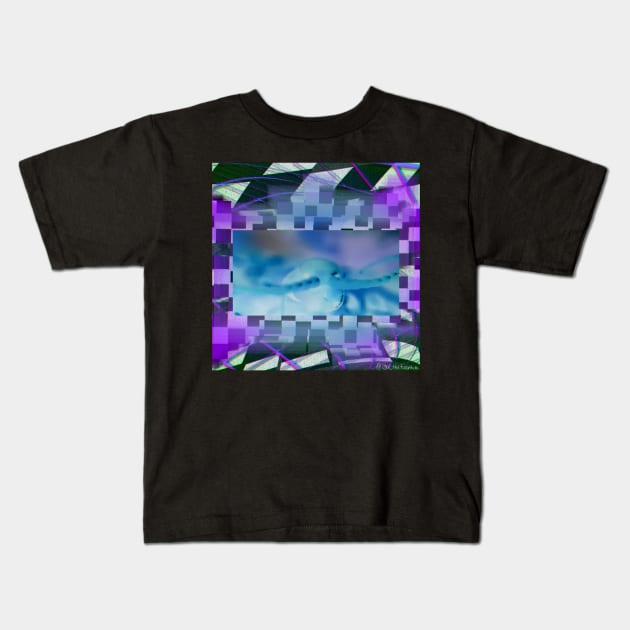 Centipede “Vaporwave” (Purple Grid) Kids T-Shirt by IgorAndMore